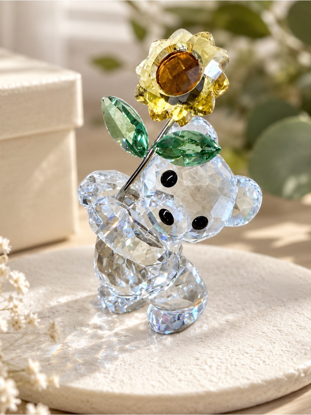 Vintage Swarovski Crystal Kris Bear with Sunflower 'Especially for You' Edition